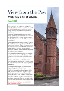 View from the Pew - August 2026